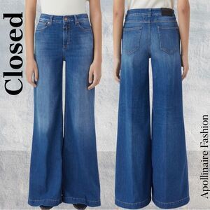 Closed Glow UP Women's Blue Denim Wide-Leg Jeans High Waist Size 29 NWT